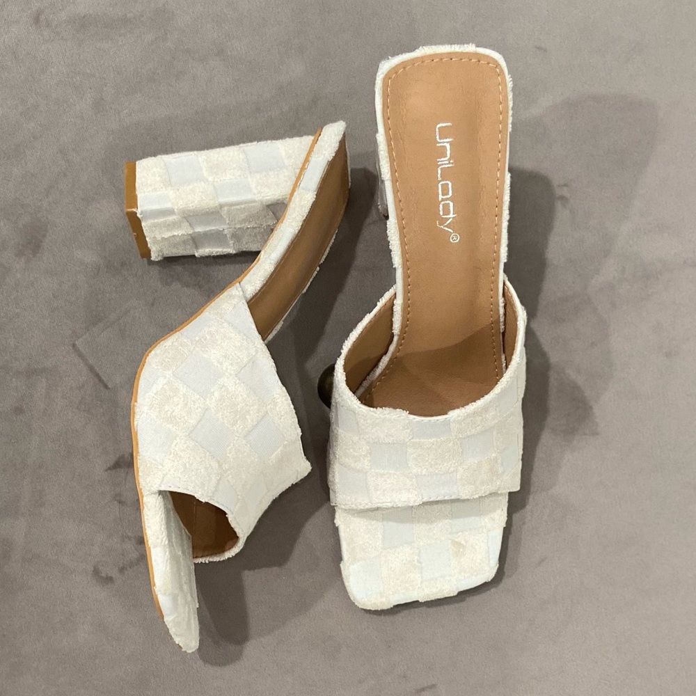 Cream mule sandals